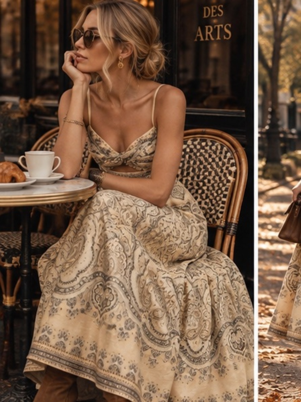 Zimmermann Beige Paisley-Print Spaghetti-Strap Midi Dress